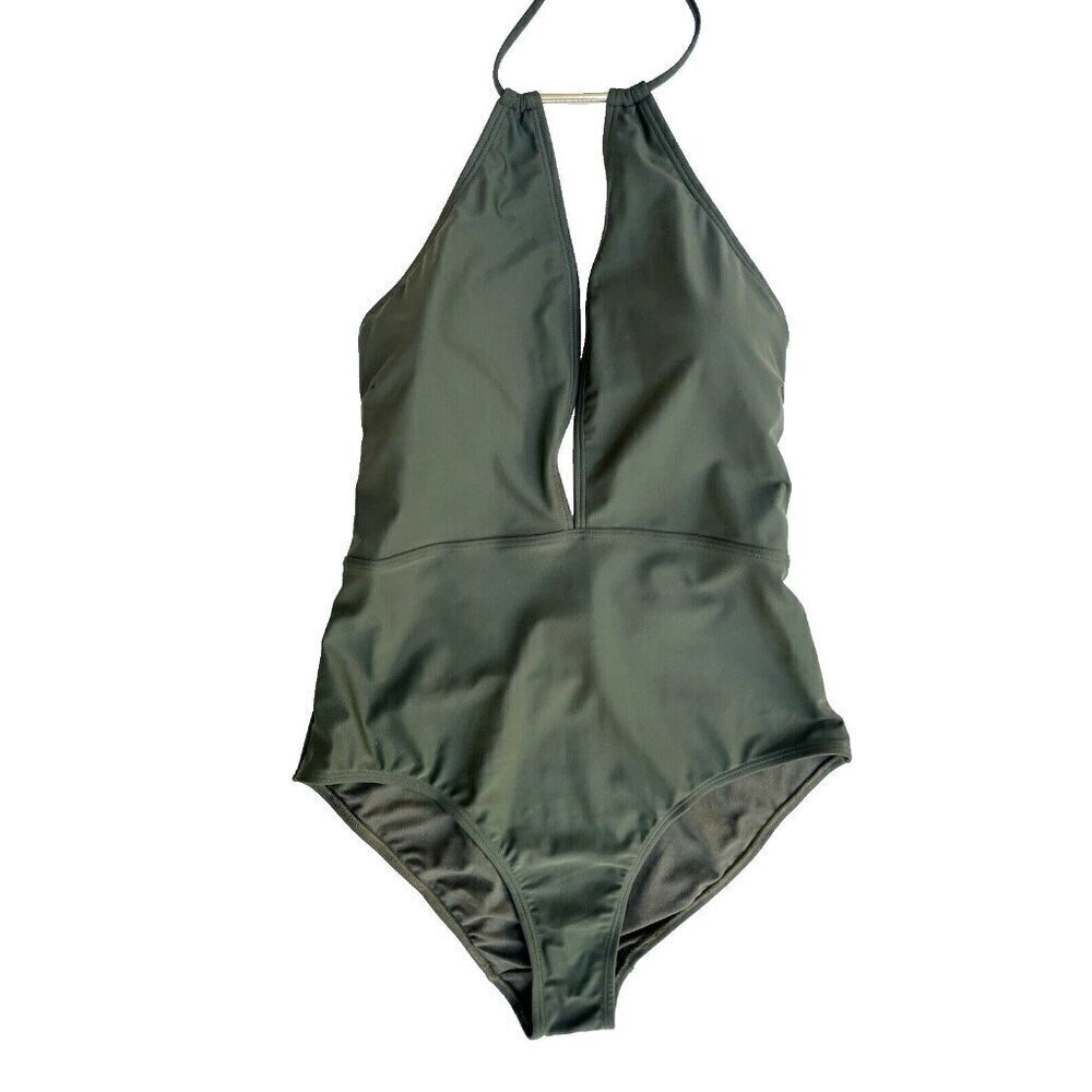 Ted Baker London Pikaa Halter one piece Swimsuit Khaki size 5 = US Size 12